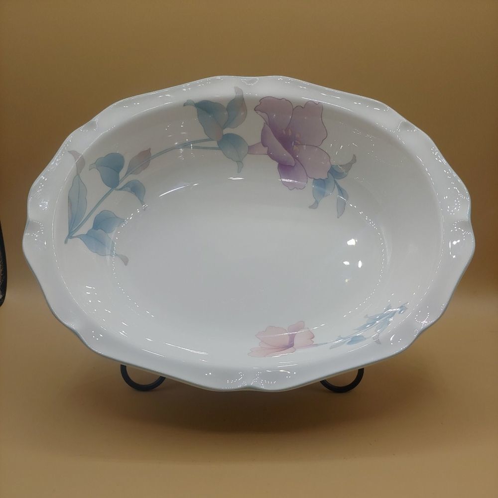 Noritake 7910 Coram 11" Oval Vegetable Bowl Gala Cuisine Pink Flowers